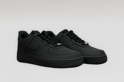 Black Matte Nike Air Force 1 - Standard Laces