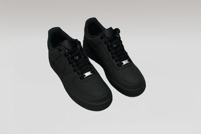 Black Matte Nike Air Force 1 - Standard Laces